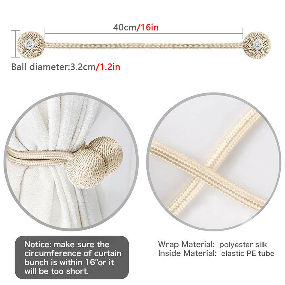 Dây buộc rèm thiết kế hình quả bóng với nam châm độc đáo tiện dụng