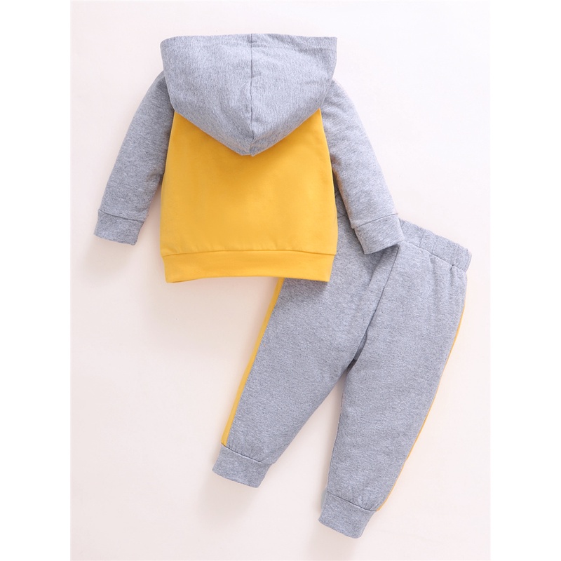 Bộ trang phục 2 món Mikrdoo dành cho trẻ sơ sinh gồm áo hoodie tay dài có nón + quần vải cotton thời trang mùa thu
