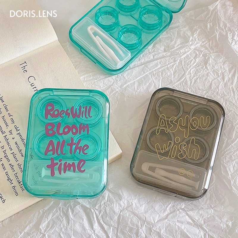 Khay Gương ĐÔI Đựng Lens Và Bộ Dụng Cụ Đeo Lens DORIS.LENS - Trong Suốt ĐÔI