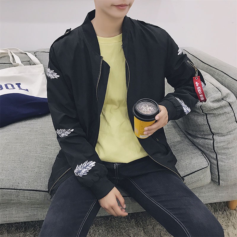 Áo khoác jacket nam, họa tiết in hoa, phù hợp cho mùa thu, mẫu mới nhất HÀNG XỊN