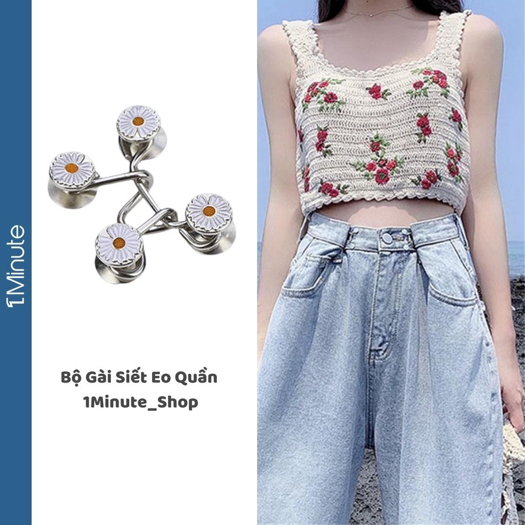 Bộ nút khóa bóp eo đồ thu nhỏ lưng quần, khuy gài eo chỉnh quần không cần đinh tán tiện lợi  - 1Minute