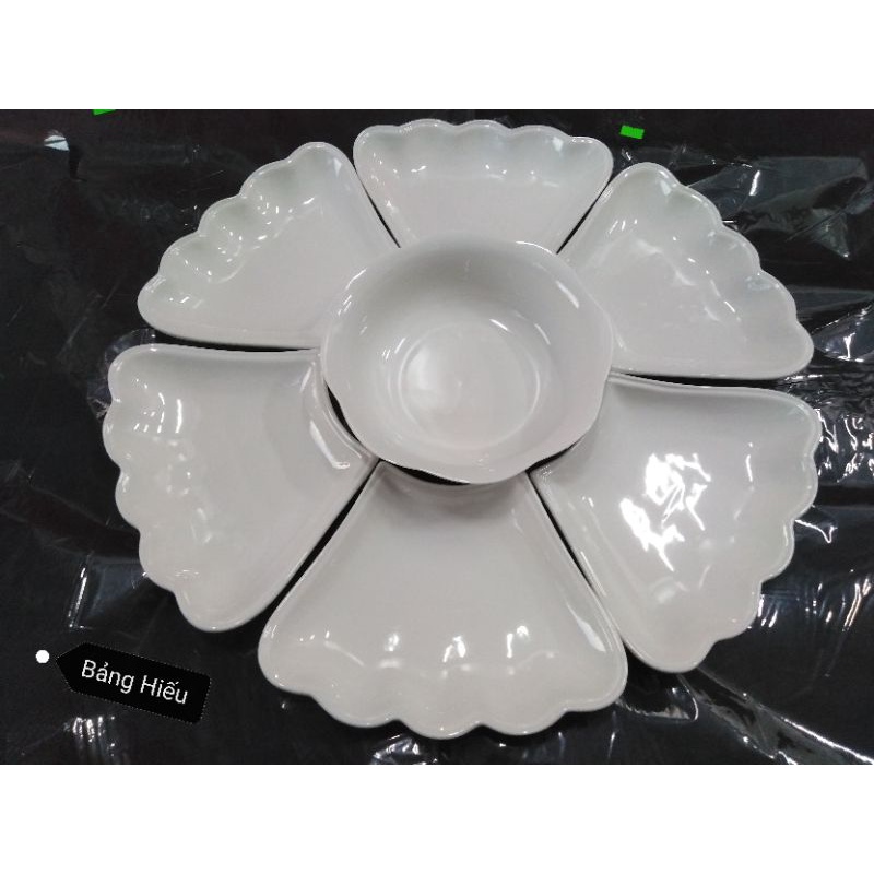 Bộ Bát Đĩa Hoa Mặt Trời Gốm Sứ Minh châu (Vỡ 1 đổi 1)