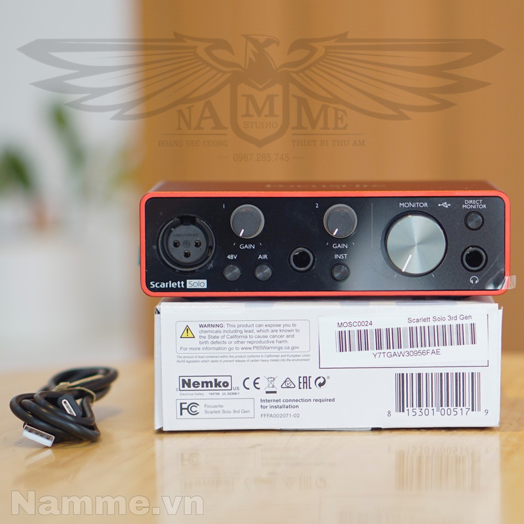 Sound card FOCUSRITE scarlett SOLO (GEN 3)  - Chính hãng bảo hành 3 năm