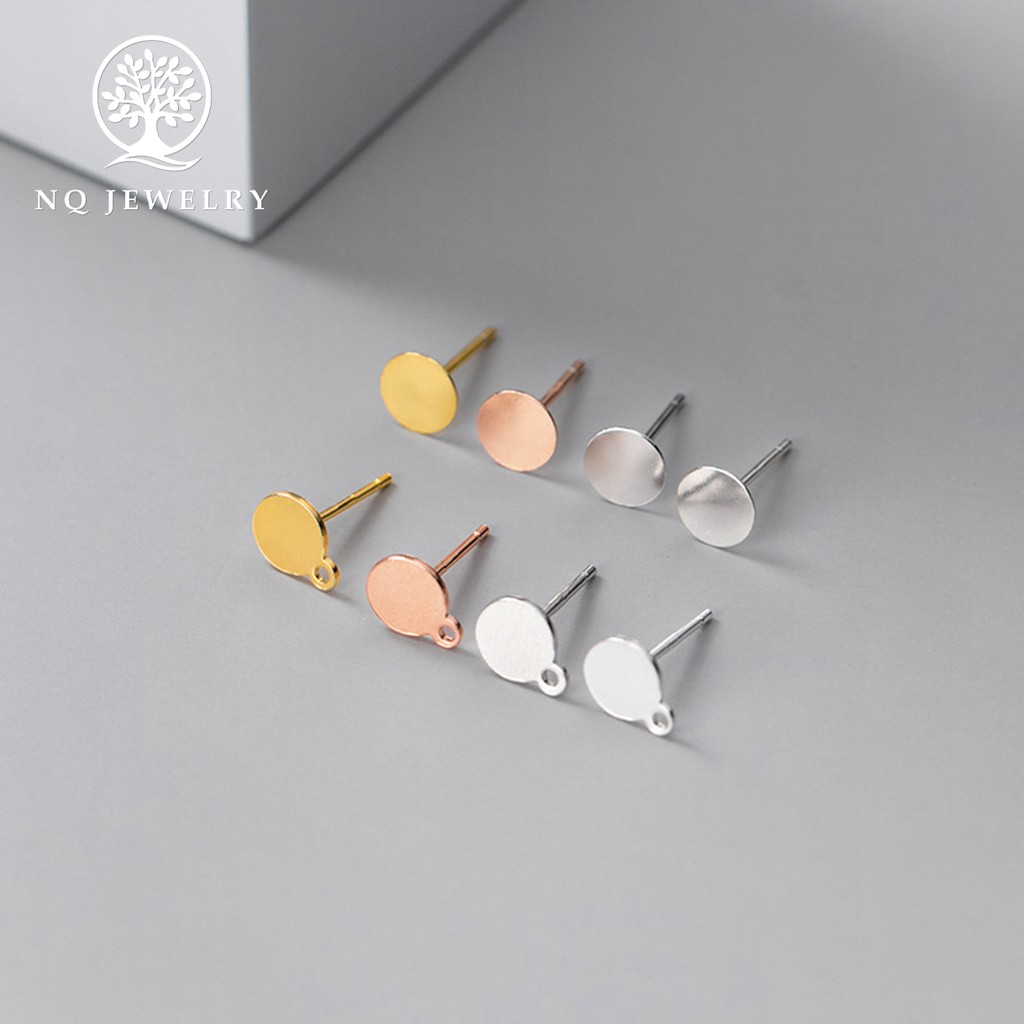 Đinh bạc đầu dẹp có vòng tròn - NQ Jewelry