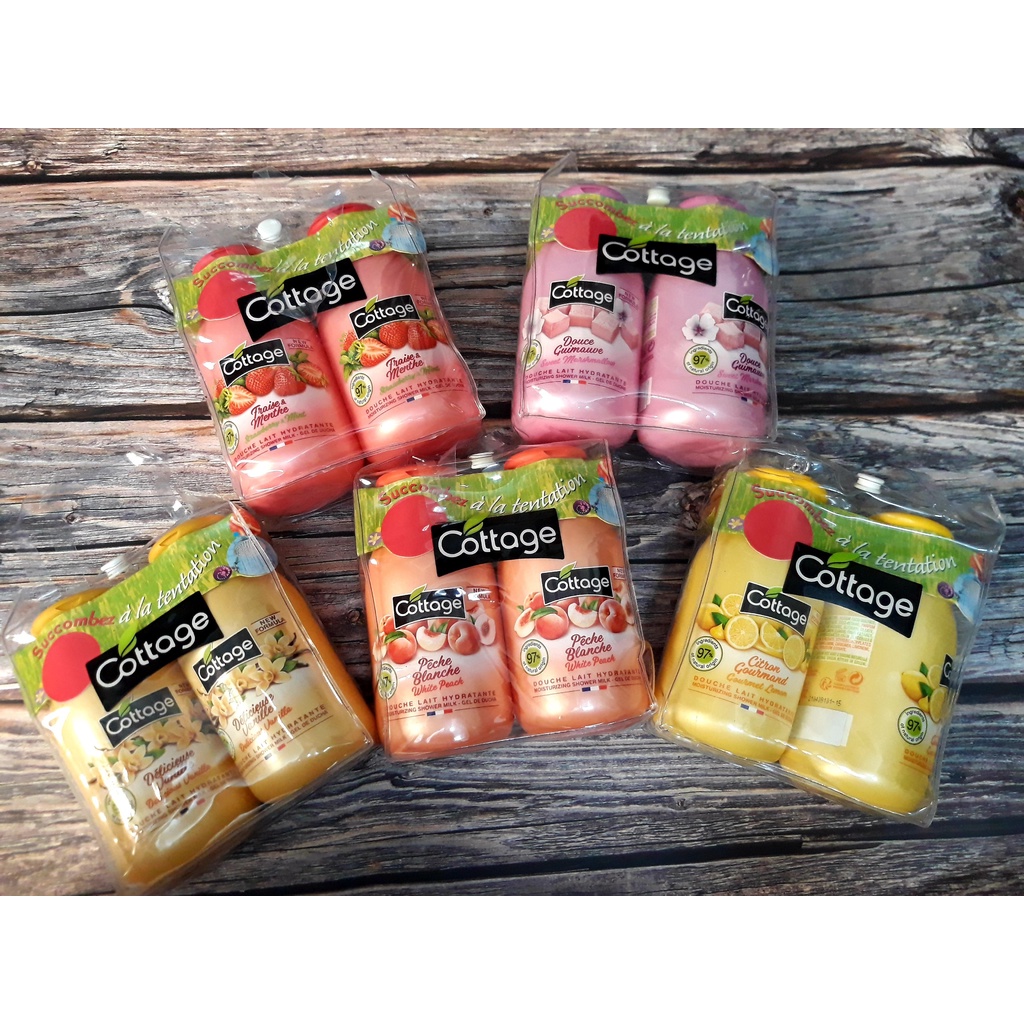 Set quà 2 chai sữa tắm Cottage 250ml mới