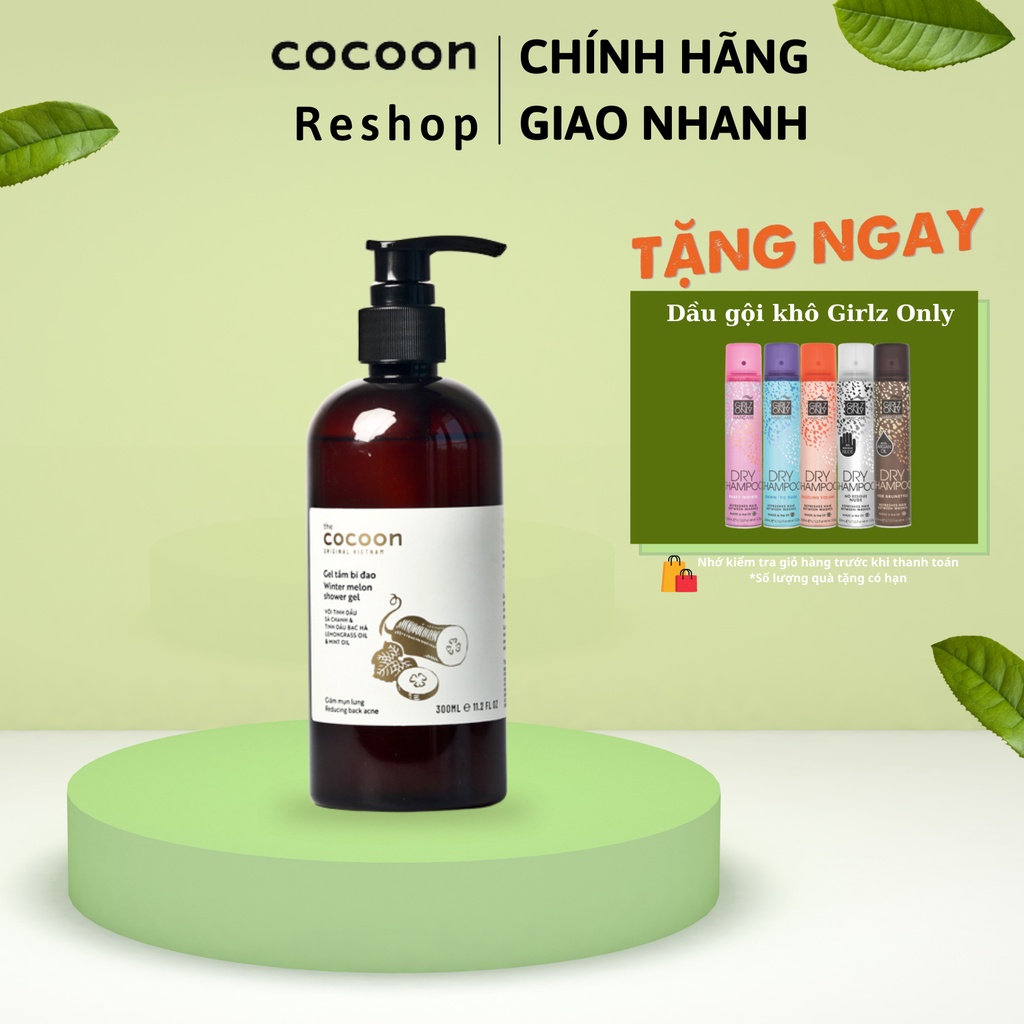 Gel tắm bí đao Cocoon giúp giảm mụn lưng 300ml