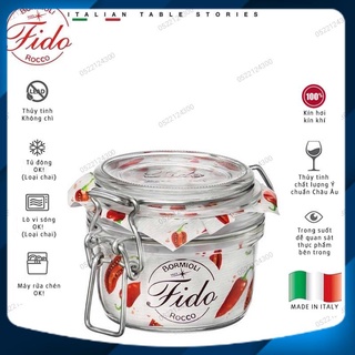 [HÀNG HIỆU ITALIA] Hũ thủy tinh nắp cài kim loại FIDO - Bormioli Rocco - 130ml @141370