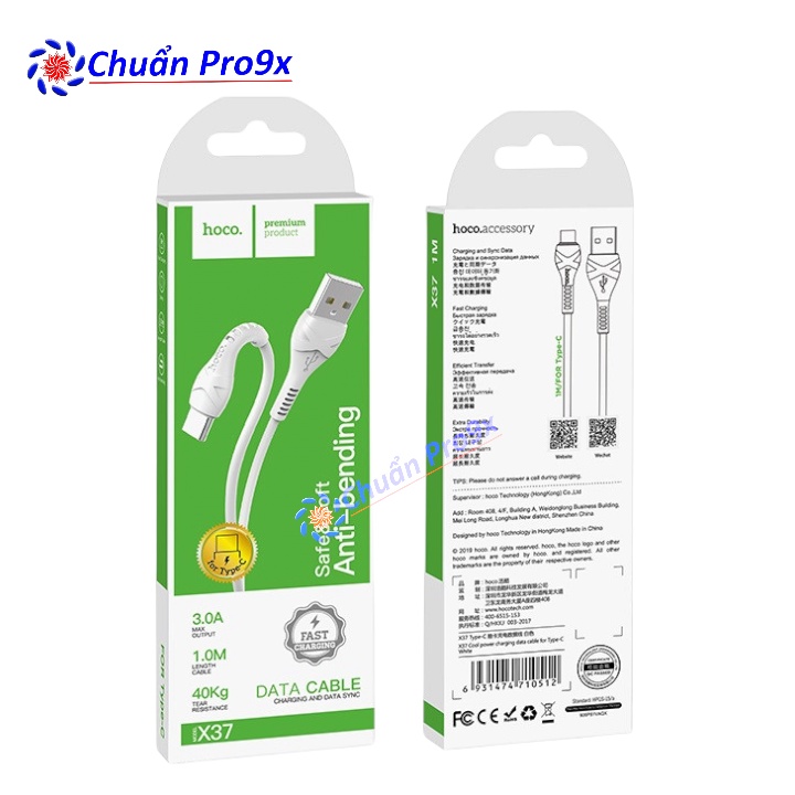 CÁP SẠC X37 - TYPE C USB 1M