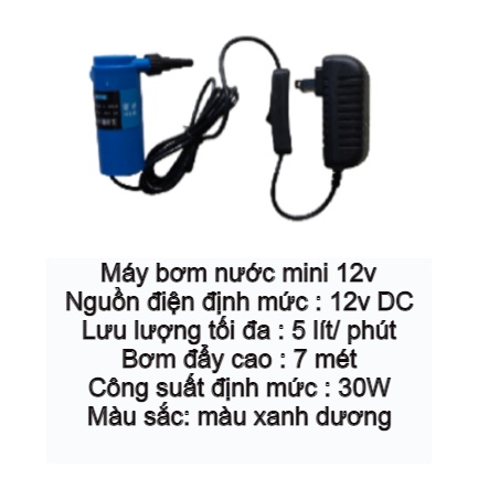 Máy bơm nước mini 12v dùng cho máy cắt rãnh tường, máy khoan nước, tưới cây, thay nước bể cá