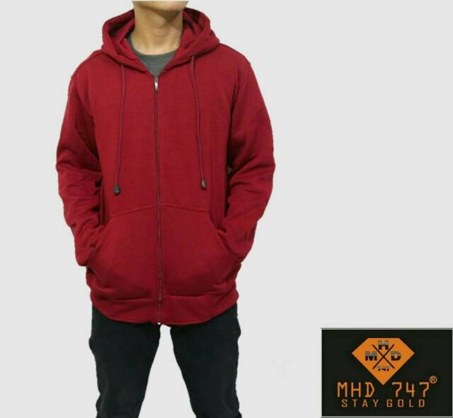 Áo Hoodie Phối Khóa Kéo Màu Trơn Thời Trang Cho Nam