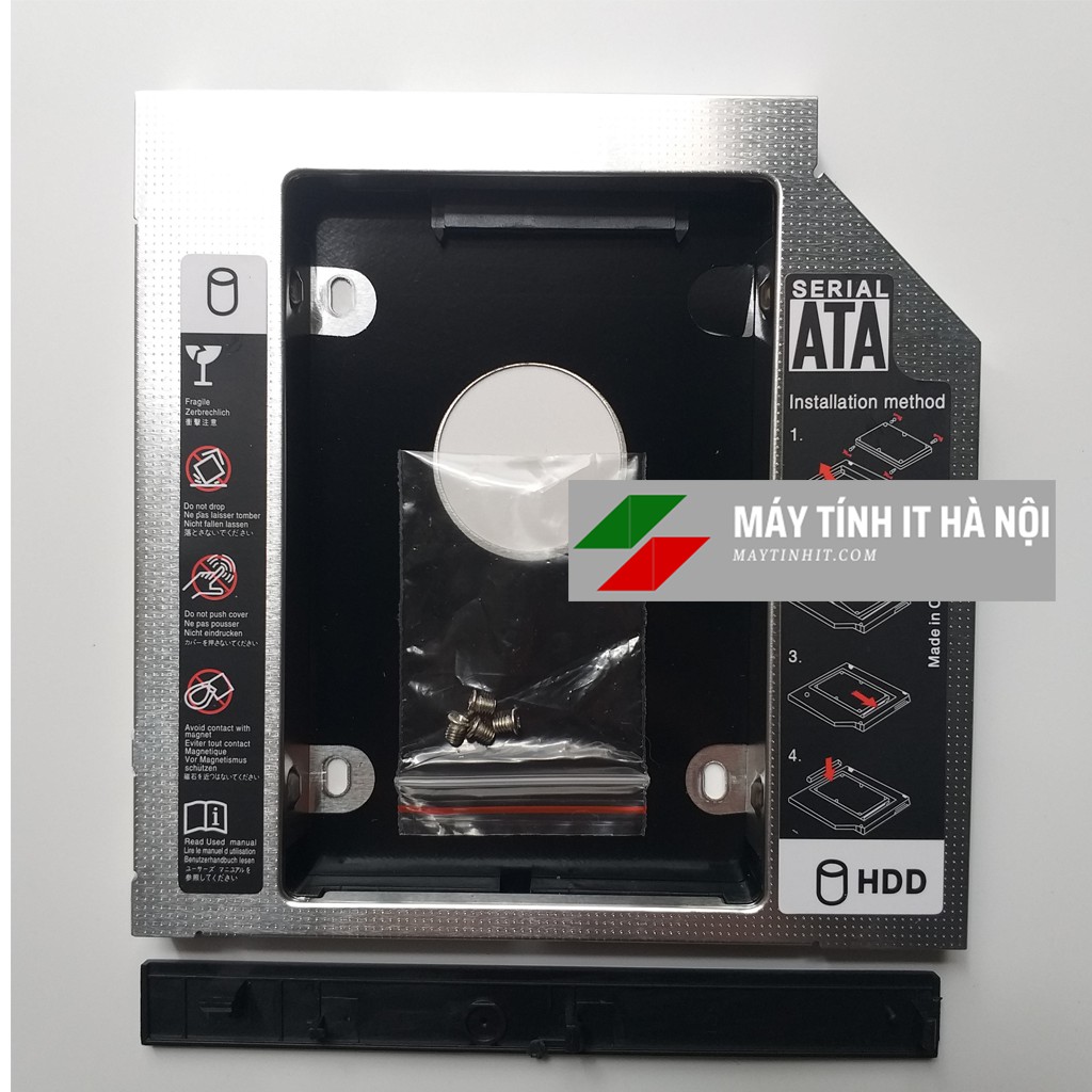 Caddy Bay Sata 3 cho SSD và HDD 2,5” - Vỏ Nhôm – Size: 9.5mm và 12.7mm – Khay ổ cứng thay thế ổ DVD