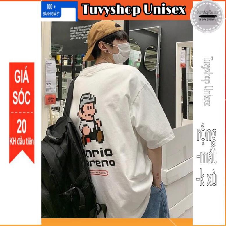 Áo đôi nam nữ FREESHIP Hoạ tiết Mario form rộng cực hot hit [thun cap