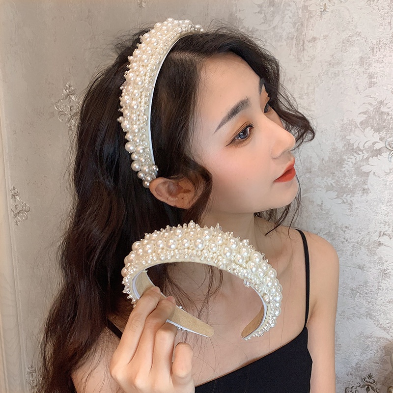 Băng Đô Cài Tóc Đính Hạt Ngọc Trai Sang Trọng Cho Cô Dâu