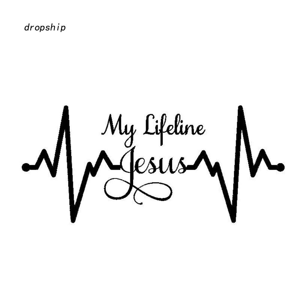 Miếng Dán Trang Trí Xe Hơi In Chữ Jesus Graph Christian Dễ Thương