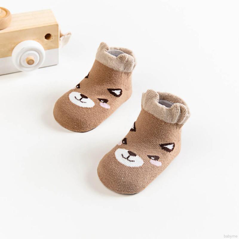 ♕ babyme ღ Baby Boys Girls Infant Cotton Cartoon Socks Anti Slip Floor Socks