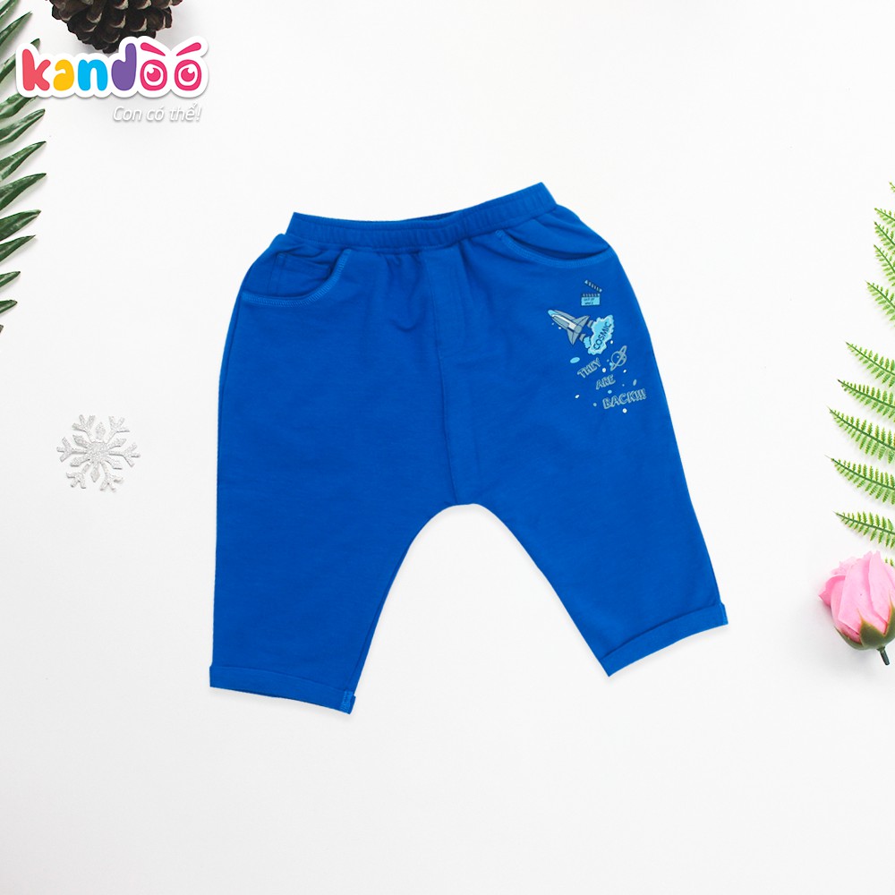 Quần Short bé trai KANDOO màu xanh, 100% cotton cao cấp mềm mịn, thoáng mát, an toàn cho bé - DBSO1701