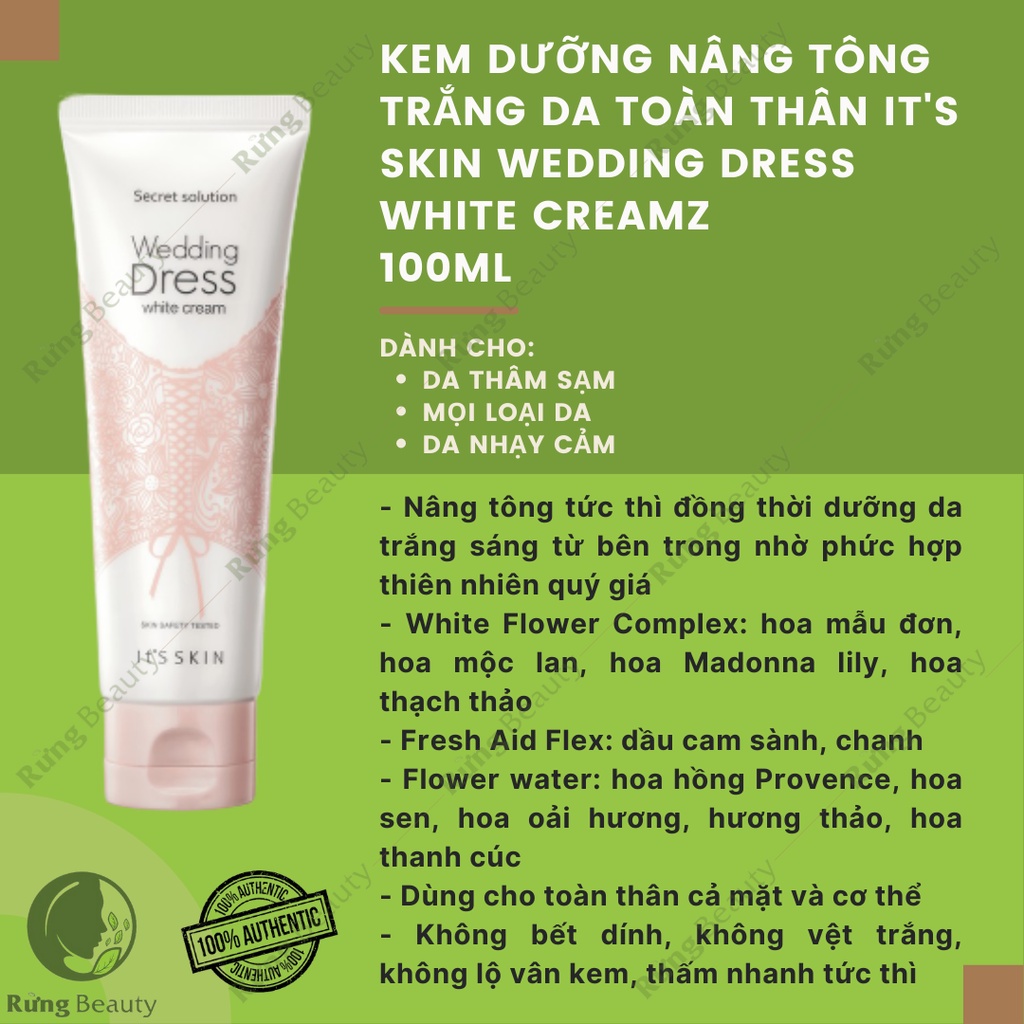 KEM DƯỠNG NÂNG TÔNG TRẮNG DA TOÀN THÂN IT'S SKIN SECRET SOLUTION WEDDING DRESS WHITE CREAM