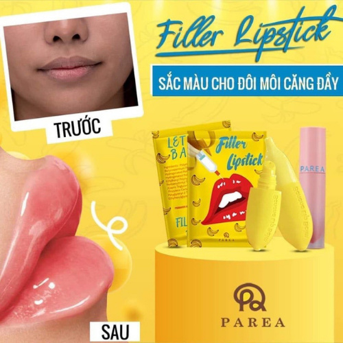 Son , Son filler Khử Thâm Collagen Son Chuối Banana fliller Lipstick Tặng 01 Son Kem Siêu Lì P.A.R.E.A [ Chính - Hãng ]