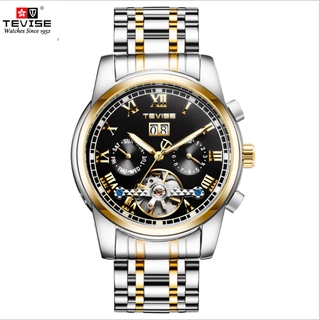 Đồng hồ Thụy Sĩ TEVISE Moon Phases Stars chống nước Tourbillon phát sáng 9005 Dafei cho nam