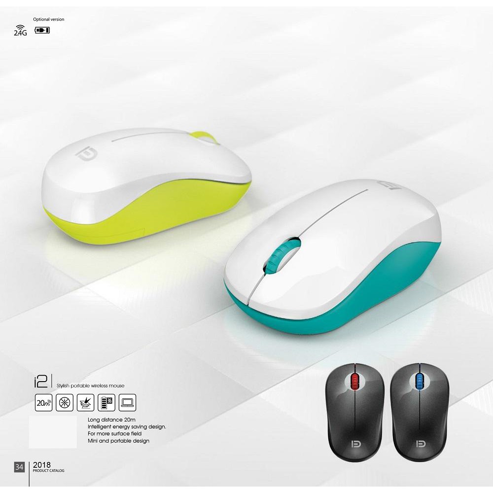Chuột không dây Wireless FD i2 thiết kế nhỏ gọn, tiện dụng, màu sắc đa dạng