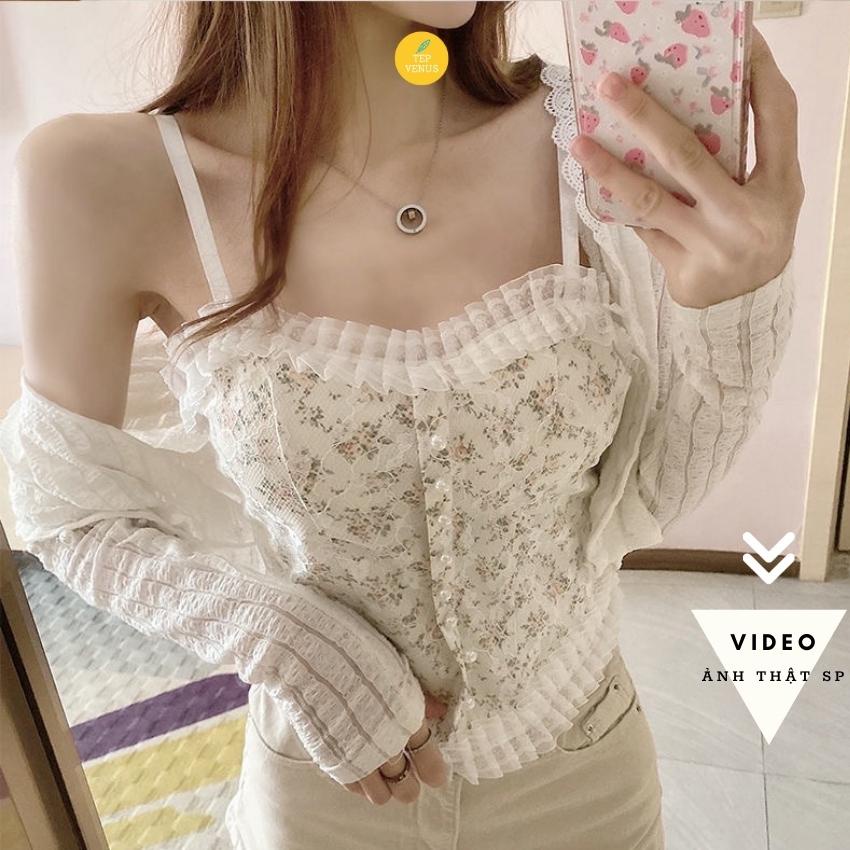 Áo 2 Dây Ren Hoa Nổi Có Mút Ngực Sexy Tep Venus A2D001