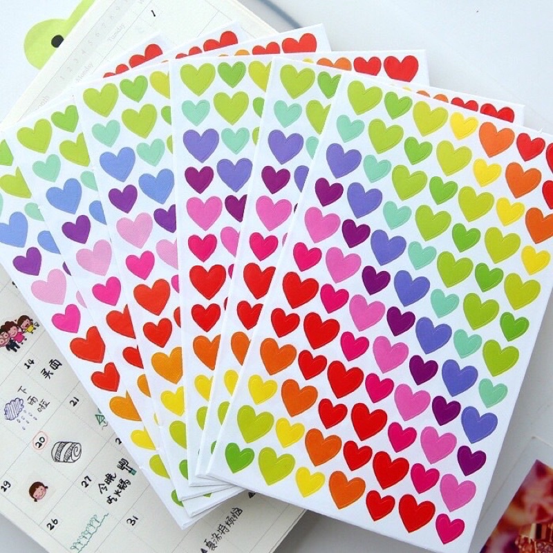 Bộ 6 Miếng Dán Trang Trí Đồ Dùng Nhiều Màu Sắc Xinh Xắn