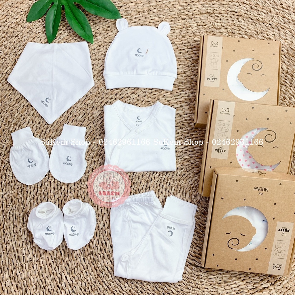 Set sơ sinh Moon chất petit mềm cho bé sơ sinh