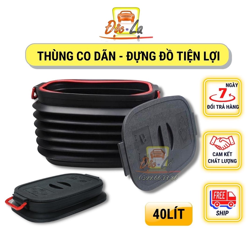 Thùng đựng đồ cho dãn trong xe ô tô 40 lít  - hộp đựng đồ trong cốp ô tô