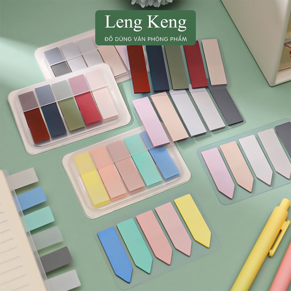 Giấy note văn phòng phẩm Leng Keng dán ghi chú đánh dấu tự dính màu huỳnh quang NO18