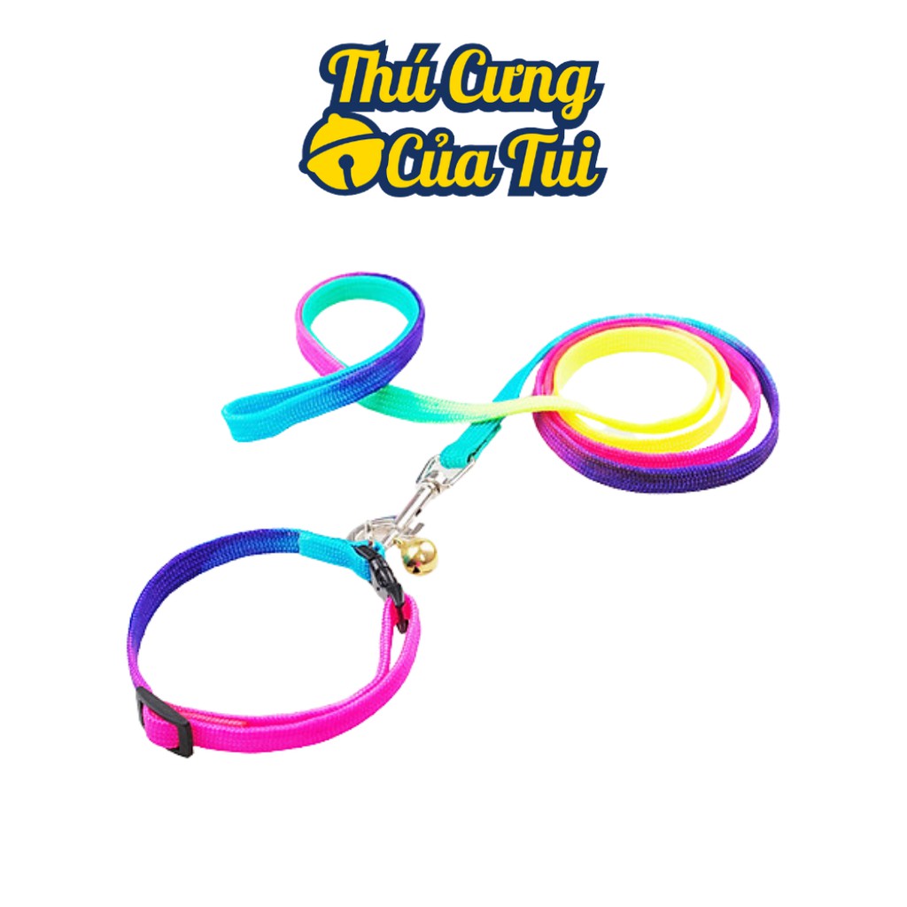 Dây Dắt Đai Người Cầu Vồng Cho Chó Mèo Dưới 5kg - Thú Cưng Của Tui