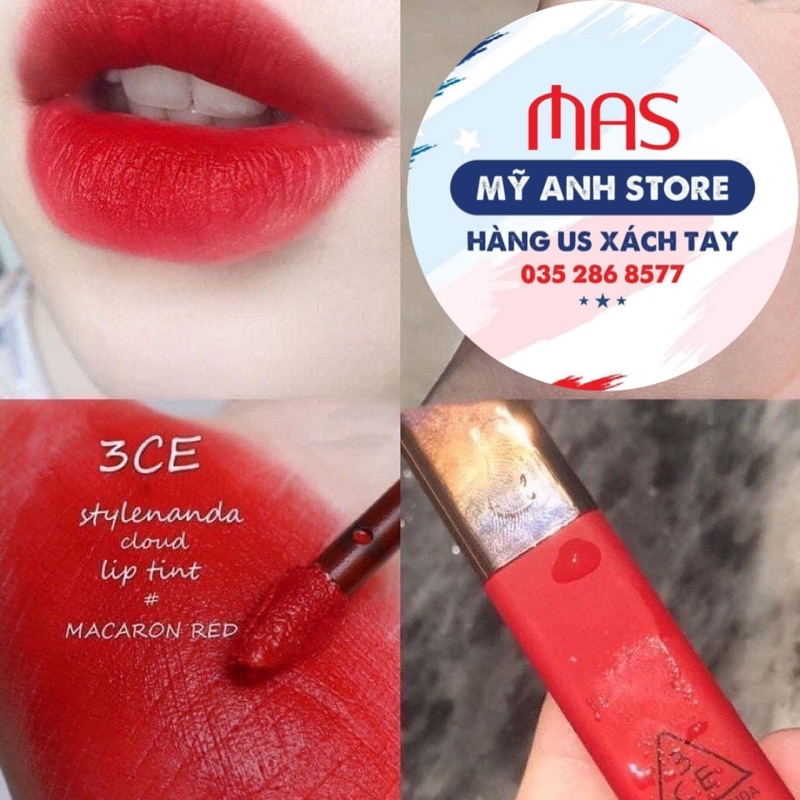 [ CHÍNH HÃNG ] Son Kem 3CE Cloud Lip Tint - MACARON RED