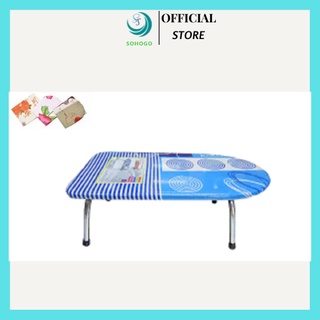 [NOWSHIP]-Bàn để ủi quần áo gấp gọn chân Inox 30*60 cm+ Tặng kèm áo bọc, mẫu ngẫu nhiên