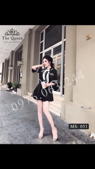 Set áo nơ váy rời