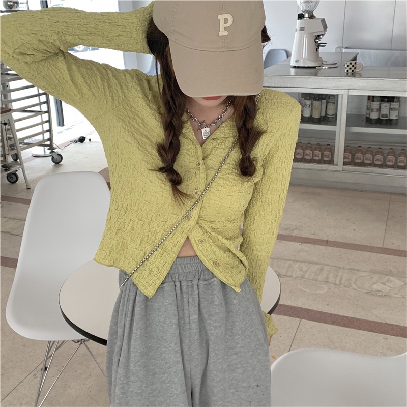 Áo cardigan IELGY tay dài phong cách Pháp thời trang cho nữ