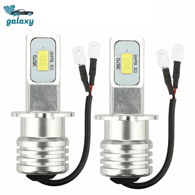 Galaxy Bộ 2 Đèn Pha Led H3 100w 10000lm 6000k Ánh Sáng Trắng Chuyên Dụng Cho Xe Hơi