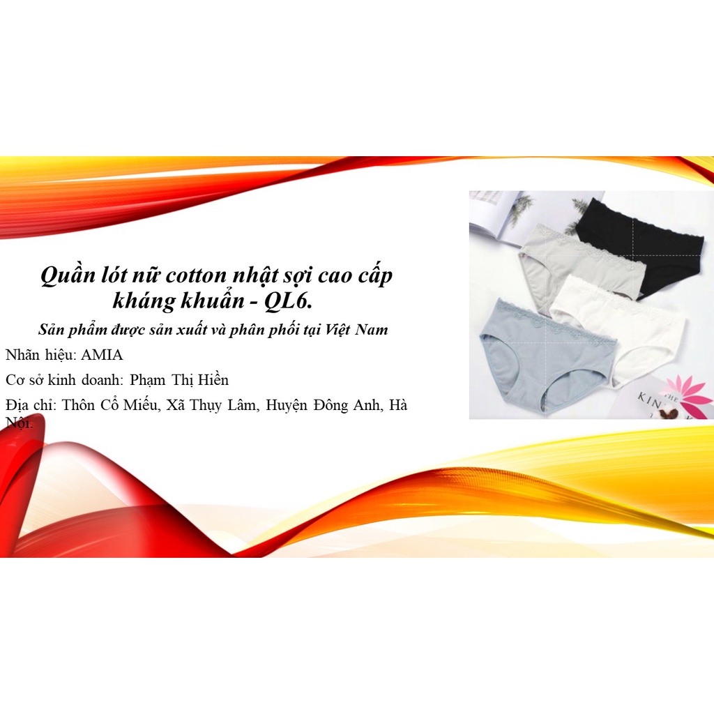 Quần lót nữ cotton nhật sợi cao cấp kháng khuẩn có size đến 65kg QL6