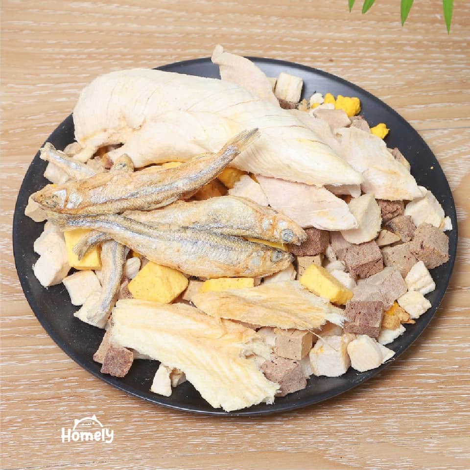 Thức ăn thịt cá sấy khô cho chó mèo 100g