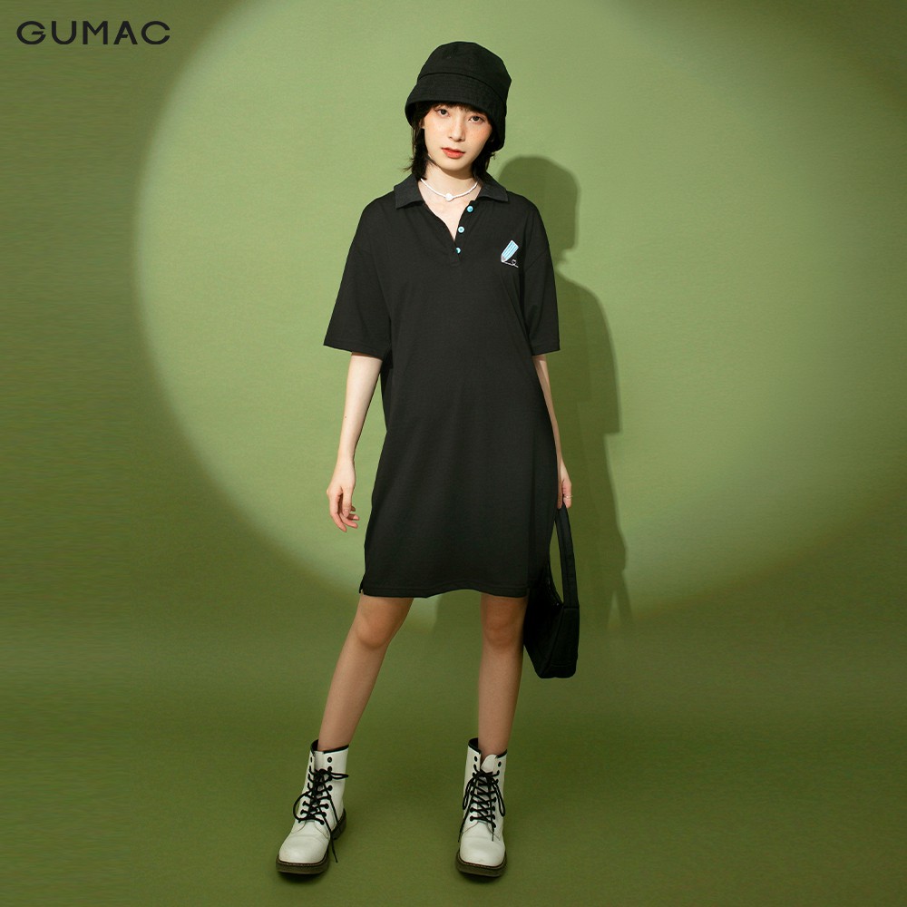 Đầm suông nữ thun GUMAC thêu họa tiết đủ màu đủ size mới DB197 | BigBuy360 - bigbuy360.vn