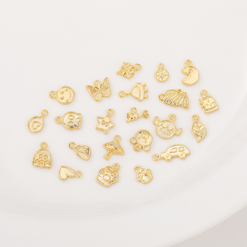 Mặt Dây Chuyền / Vòng Tay / Dây Chuyền Thủ Công diy Bằng Đồng Mạ Vàng 14K Hình Bướm / Ngôi Sao Tinh Tế