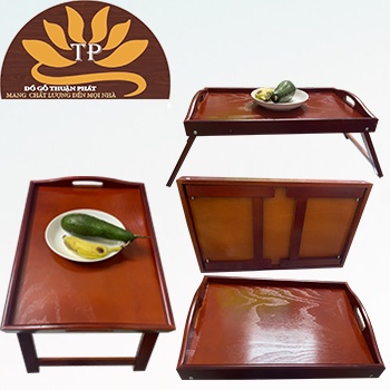 Bàn gỗ mini gấp gọn xuất khẩu - Tay Cầm Oval Kiểu Nhật