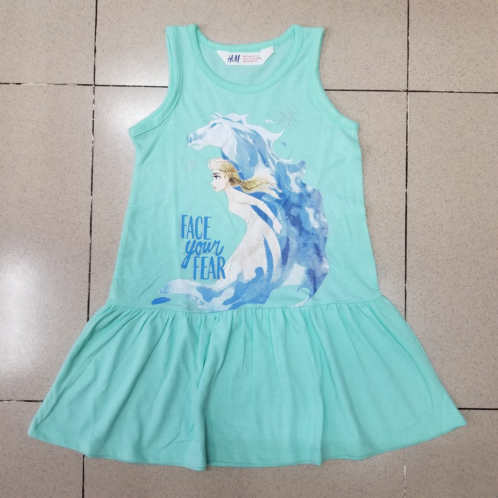 Đầm thun cotton sát nách công chúa elsa mát mẻ