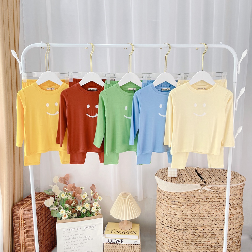 SALE BỘ DÀI TAY MẶT CƯỜI THUN LẠNH MINKY MOM CAO CẤP SIZE 10-24KG