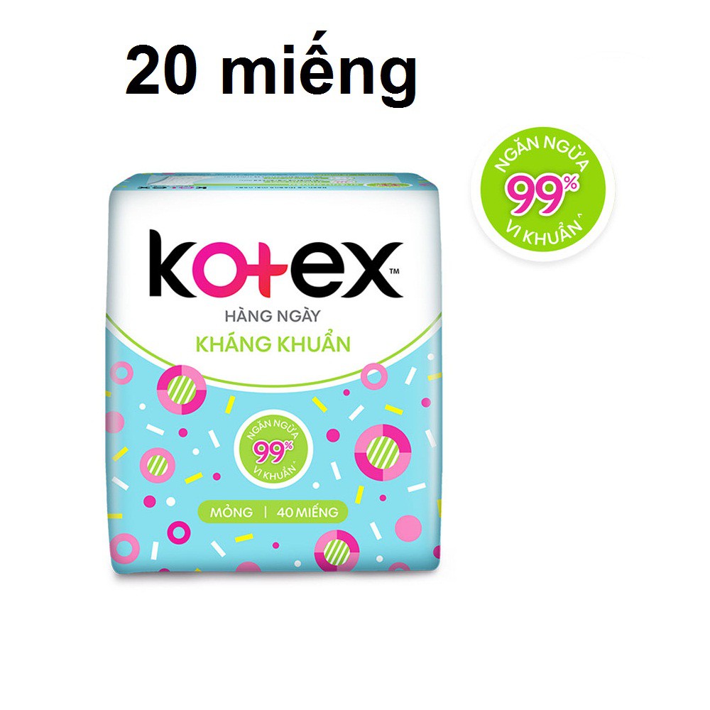 Kotex hằng ngày kháng khuẩn gói 20 miếng