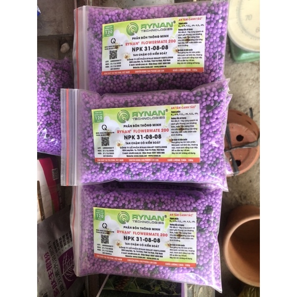 200phân tan chậm thông minh dùng cho phong lan hoặc sen đá