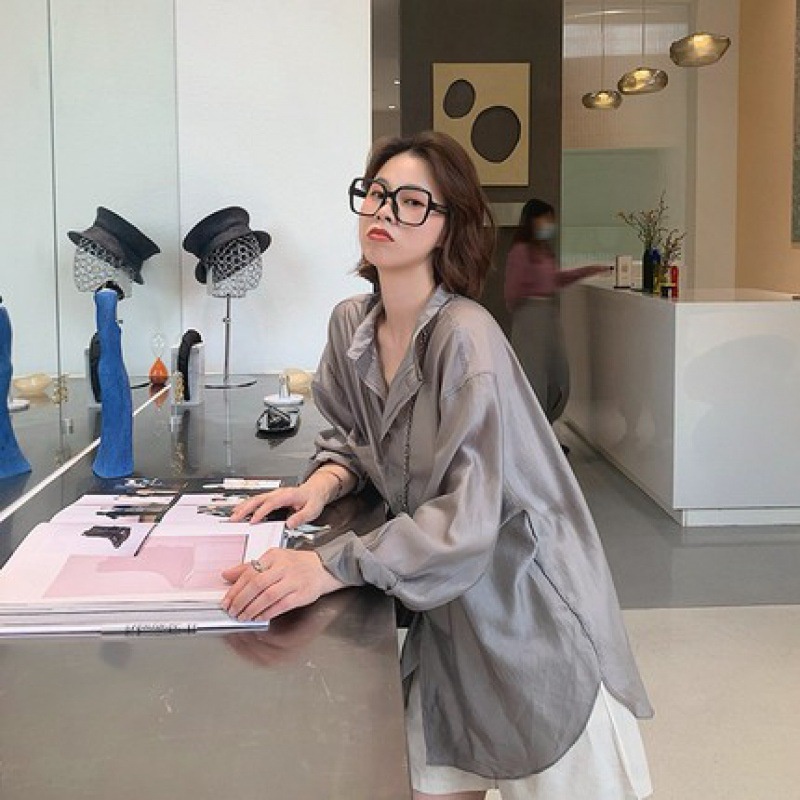Hàng Mới Về Áo Sơ Mi Dài Tay Dáng Rộng Phong Cách Hàn Quốc Baju Wanita Lengan Panjang Hàng Mới Dành Cho Bạn Nữ