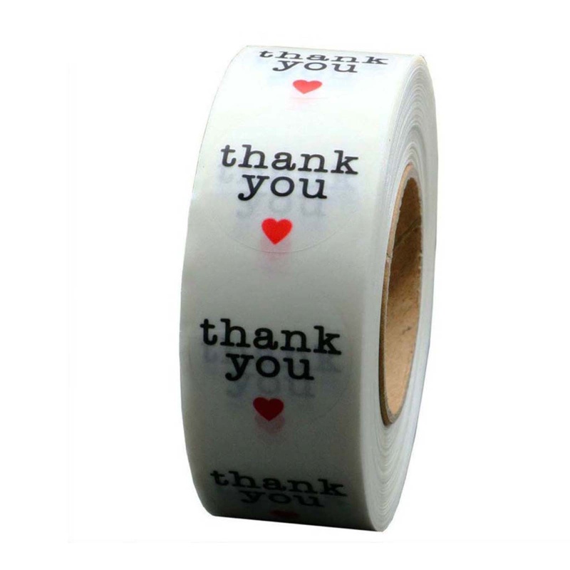 Cuộn 500 Nhãn Dán Trong Suốt In Chữ Thank You Dùng Trang Trí Sổ Tay