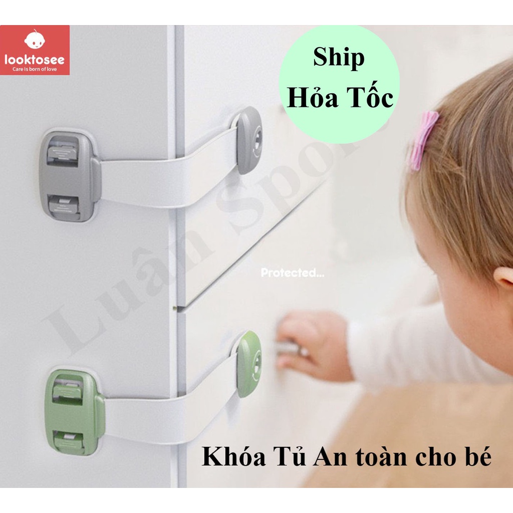 Khóa cài tủ lạnh an toàn cho bé - khóa tủ, ngăn kéo cao cấp giữ an toàn cho trẻ em - Looktosee