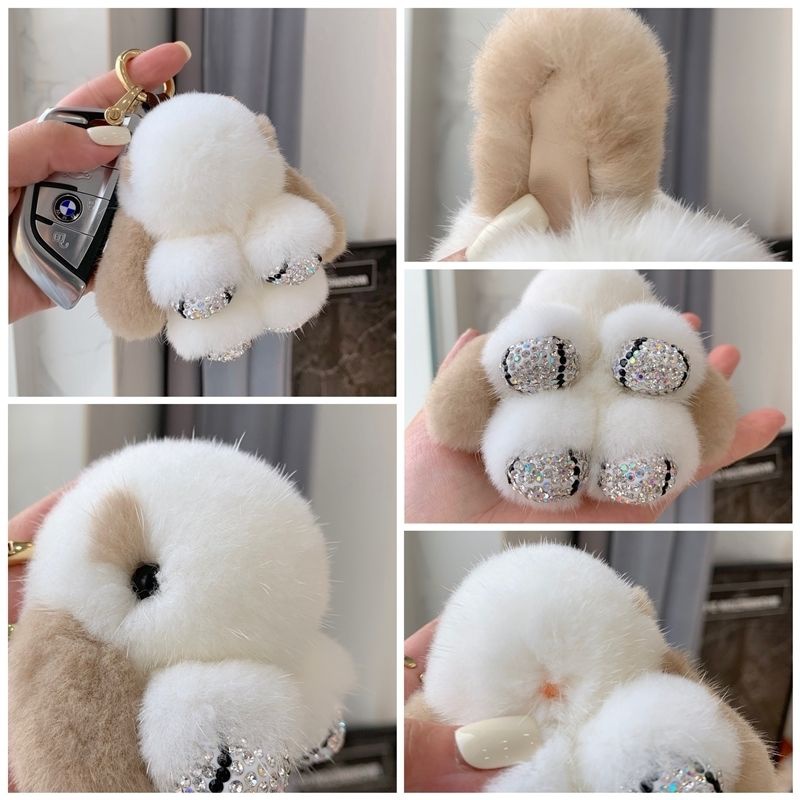 Móc Khóa Thỏ Nhồi Bông Dễ Thương Dành Cho Nữ