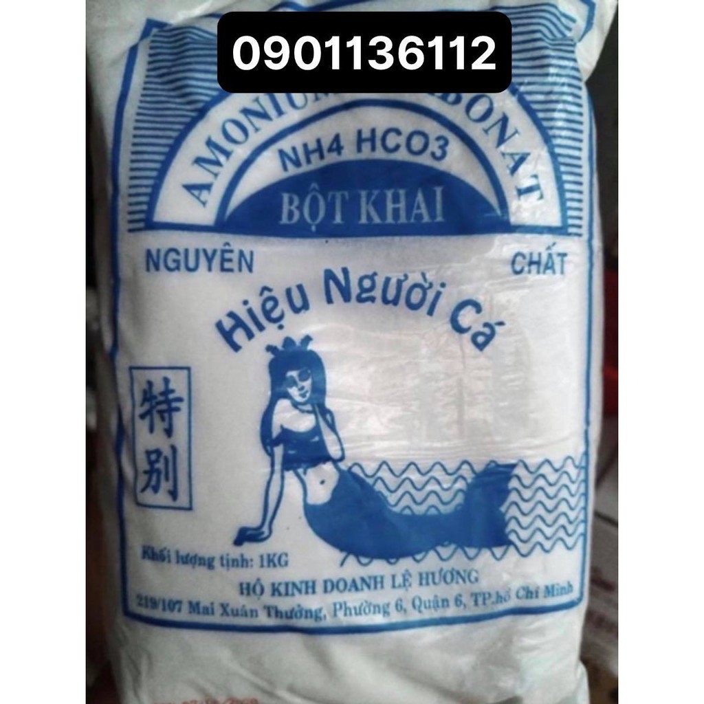 Bột khai hiệu người cá Lệ Hương - Bột khai làm bánh Lệ Hương - amonium carbonat - NH4.HCO3