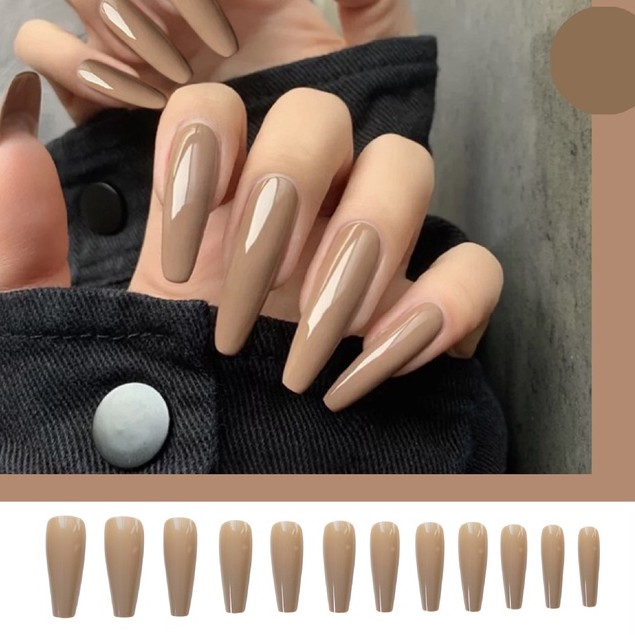 Bộ 24 móng tay giả dài màu sắc thời trang cho nữ